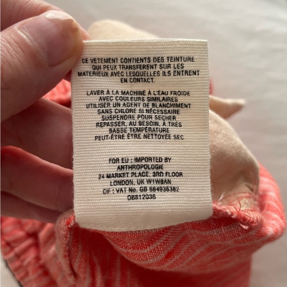 Anthropologie Red Linen Embroidered Shorts Size XS - Picture 7 of 7